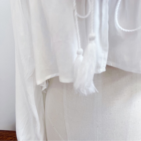 Anthropologie Cropped White Lace Open Front Shrug Romantic Top OS NWT - Picture 7 of 16